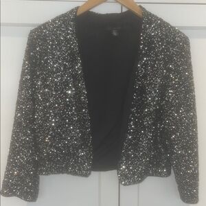 Kenneth Cole Black and Silver Structured Blazer